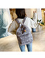 Fashion Light Grey Diamond Check Nylon Sun Flower Backpack
