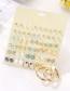 Fashion Color Pearl Ball Geometric Earrings Set Of 30
