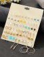 Fashion Color Love Heart Geometric Stud Earrings With Diamonds And Pearls