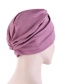 Fashion Black Bamboo Linen Forehead Folds With Pearl Turban Hat
