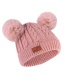 Fashion Color Ball-beige Thick Double Wool Ball With Standard Children's Wool Hat