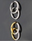 Fashion Platinum-plated Electroplated Zirconium Cutout Round Earrings