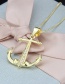 Fashion Gold-plated Anodized Copper Anchor Necklace With Diamonds