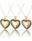 Fashion Gold-plated Blue Zirconium Heart Cutout Cross Necklace With Diamonds