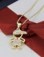 Fashion Gold-plated Hollow Boy Necklace With Diamonds And Hat