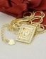 Fashion Gold-plated Diamond Square Eagle Tag Necklace