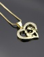 Fashion Gold-plated Heart-cutting Mother And Child Necklace With Diamonds