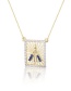 Fashion Gold-plated Cutout Our Lady Of The Diamonds Tag Necklace