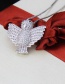 Fashion Platinum-plated Flying Bird Copper Necklace With Diamonds