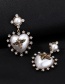 Fashion White Acrylic Diamond Bee Earrings