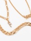 Fashion Golden Rough Chain Vintage Alphabet Diamond Bracelet Set