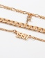 Fashion Golden Rough Chain Vintage Alphabet Diamond Bracelet Set
