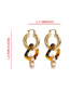 Fashion Golden Spiral Acrylic Pearl And Diamond Earrings