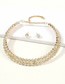 Fashion Golden Diamond Alloy Earring Necklace Set