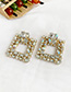 Fashion Red Openwork Stud Earrings With Diamonds