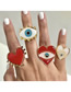 Fashion White Dripping Eye Love Open Ring