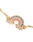 Fashion Golden Adjustable Rainbow Bracelet With Diamonds