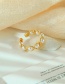 Fashion Golden Alloy Pearl Split Ring
