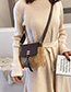 Fashion Brown Plush Stitched Lock Shoulder Crossbody Bag