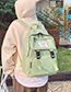 Fashion Green Oxford-spun Letter-stamped Buckle Backpack