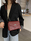 Fashion Dark Brown Chain Diamond Flap Cross Body Shoulder Bag