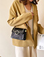 Fashion Black Patent Leather Sequined Stitched Chain Shoulder Bag