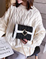 Fashion White Chain Woolen Diamond Diagonal Shoulder Bag