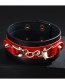 Fashion Black Alloy Contrast Leather Chain Bracelet