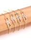 Fashion Golden Gold-plated Pull Retractable Bracelet With Diamonds