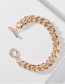 Fashion Golden Single Buckle Flat Chain Bracelet