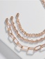 Fashion Golden Copper Chain Geometric Bracelet Set
