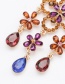 Fashion Color Floral Tassel Cutout Earrings With Diamonds