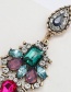 Fashion Color Geometric Diamond Earrings With Diamond Drops
