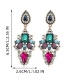 Fashion Color Geometric Diamond Earrings With Diamond Drops