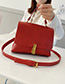 Fashion Red Flap Lock Shoulder Crossbody Bag