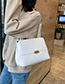 Fashion Gray Blue Flap Lock Diagonal Shoulder Bag