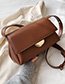 Fashion Brown Pu Multi-layer Wide Shoulder Strap Flap Crossbody Shoulder Bag