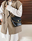 Fashion Khaki Chain Flap Bucket Shoulder Cross Body Bag