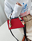 Fashion White Scarf Stitched Contrast Bronzing Alphabet Shoulder Bag