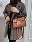 Fashion Brown Silk Scarf Snake Studded Shoulder Bag