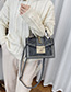 Fashion Light Grey Silk Scarf Snake Studded Shoulder Bag