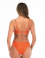 Fashion Orange Solid Color Cutout Low Waist Split Swimsuit
