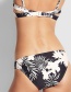 Fashion Beige Leaf Print Cutout Low Waist Split Swimsuit