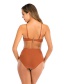 Fashion Orange High Waist Double Wear Split Chest Swimsuit