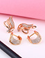 Fashion Golden Alloy Diamond And Feather Geometric Earrings
