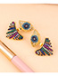 Fashion Color Tassel Alloy Earrings With Diamonds