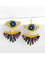Fashion Color Tassel Alloy Earrings With Diamonds