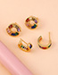 Fashion Color C-shaped Geometric Stud Earrings