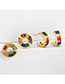 Fashion Color Geometric Circle Cutout Earrings With Diamonds