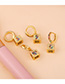 Fashion Golden Diamond Block Alphabet Earrings